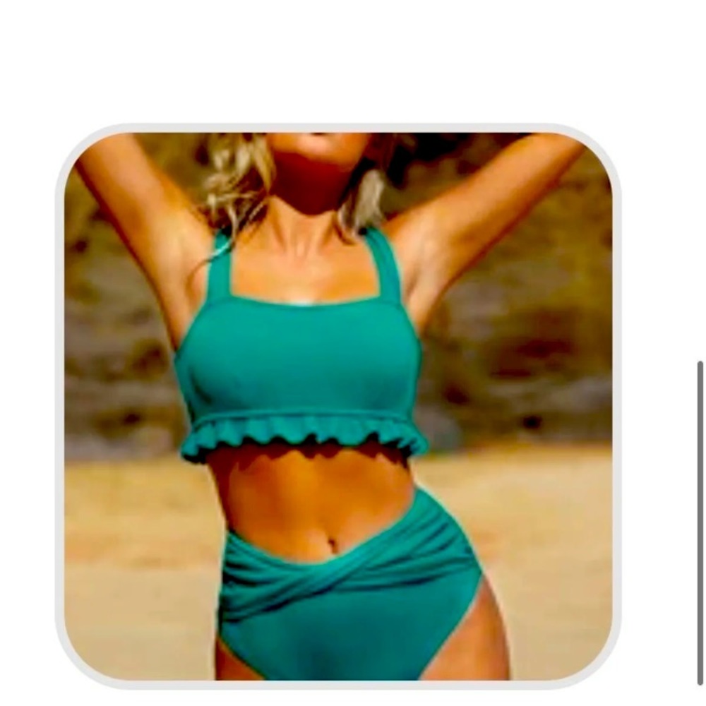 NWT Cupshe Ruffle High Waisted Bikini